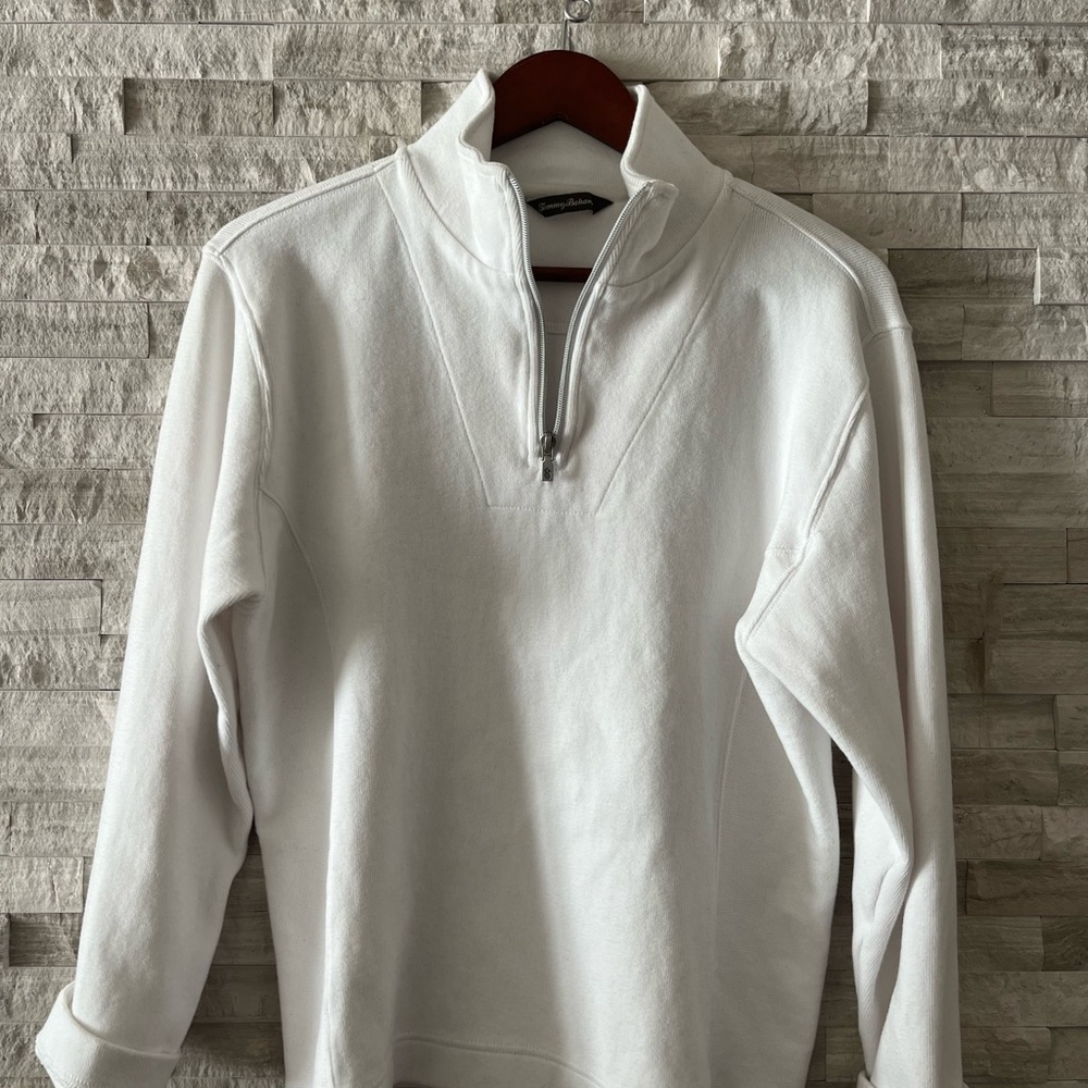 Tommy Bahama White Quarter-Zip Sweatshirt